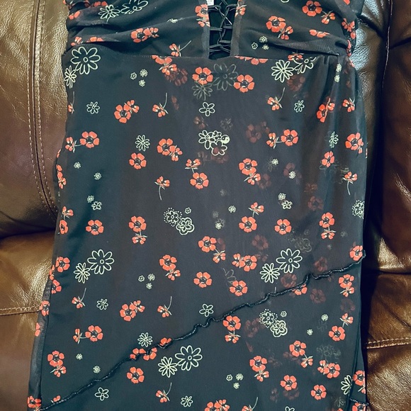 UO Women’s Petite Bright Side Lace-Up Mini Black Floral Dress! Brand New! - Picture 5 of 14